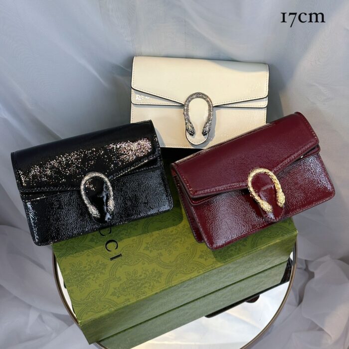 bolsa Gucci Dionysus verniz super mini
