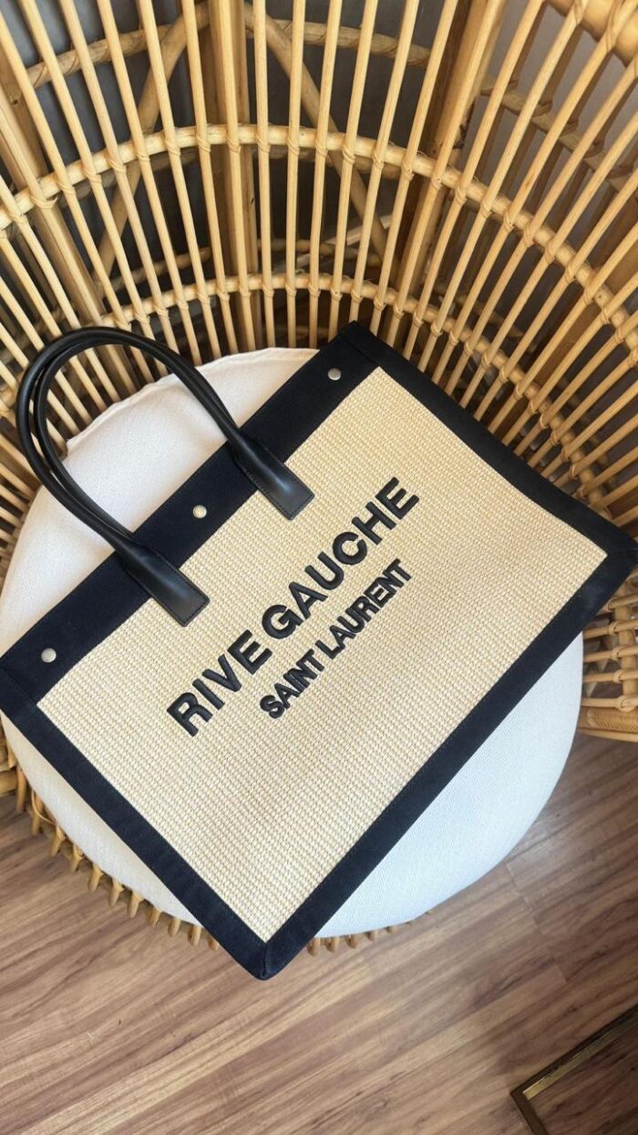 Bolsa de praia YSL Ráfia