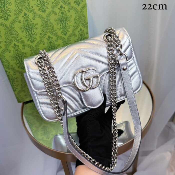Bolsa Gucci Marmont prata - Imagem 3