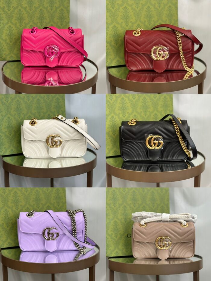 (++CORES EM ANEXO-Bolsa Gucci Marmont 22cm
