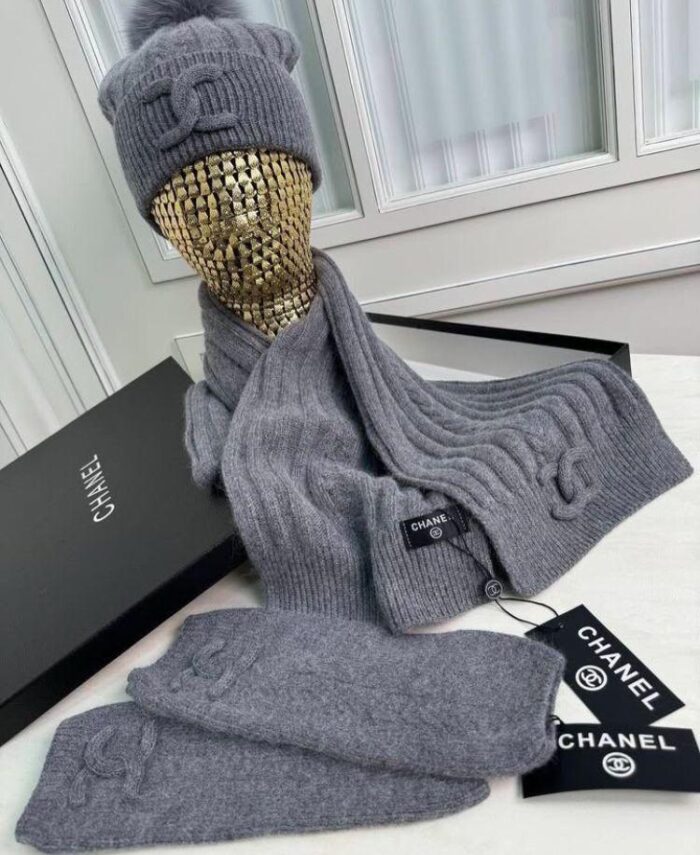 ++CORES EM ANEXO Kit Inverno Chanel | touca cachecol luvas - Imagem 9