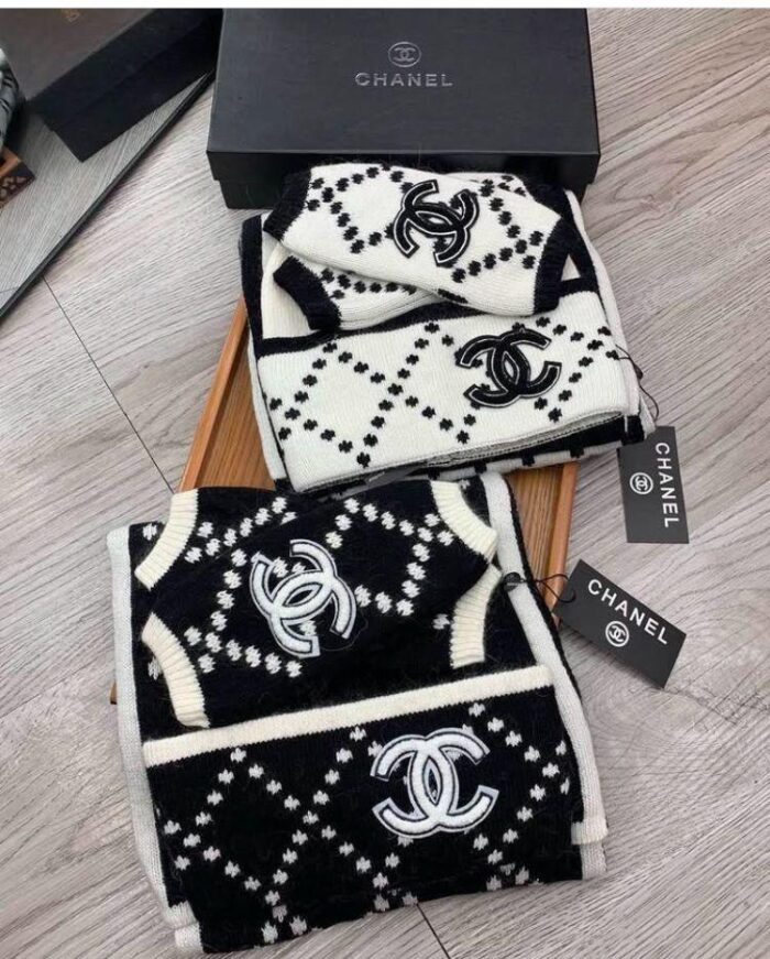 ++CORES EM ANEXO Kit Inverno Chanel | touca cachecol luvas - Imagem 8
