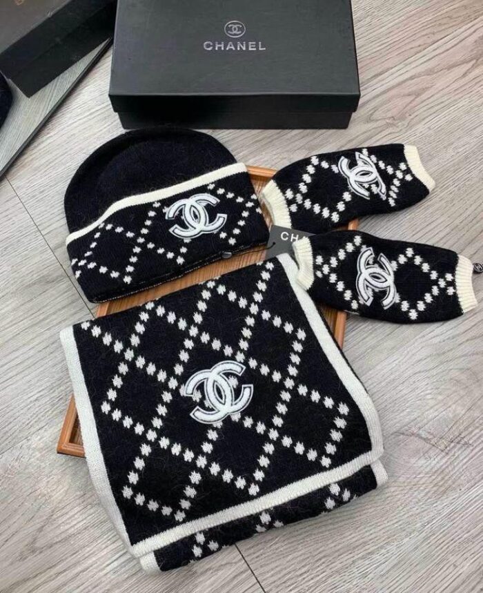 ++CORES EM ANEXO Kit Inverno Chanel | touca cachecol luvas - Imagem 7