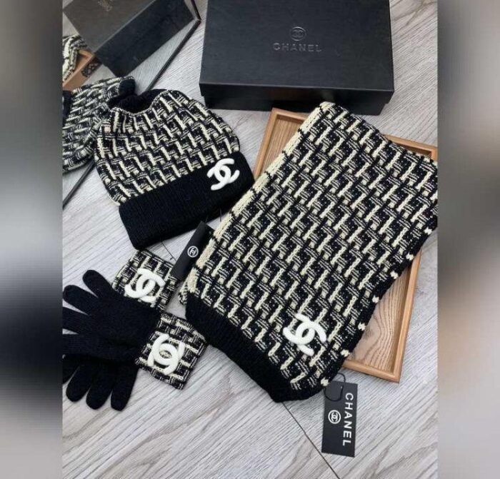 ++CORES EM ANEXO Kit Inverno Chanel | touca cachecol luvas - Imagem 5