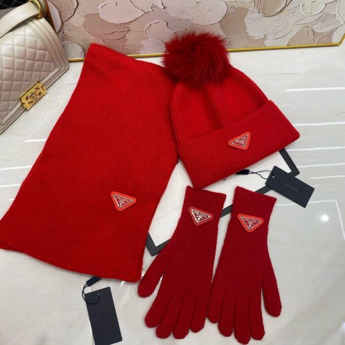 ++CORES EM ANEXO kit inverno Prada | cachecol luvas gorro touca - Imagem 3