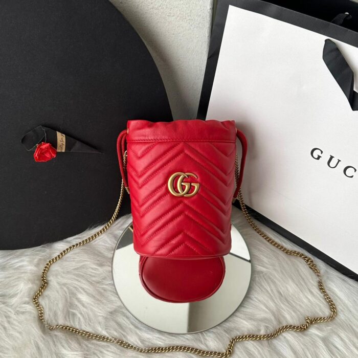 ++CORES EM ANEXO-Bolsa Gucci Marmont Bucket - Imagem 3