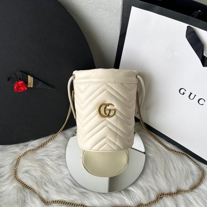 ++CORES EM ANEXO-Bolsa Gucci Marmont Bucket - Imagem 5